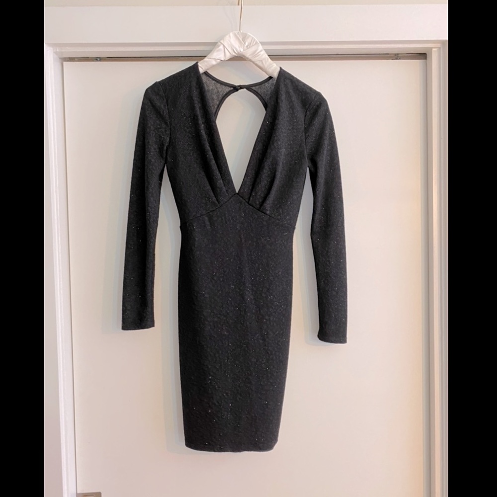 Black long sleeve dress with subtle sparkles S